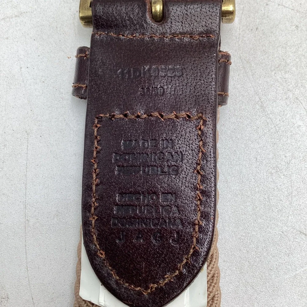 Dockers Mens Braided Elastic Stretch Belt Tan Brown Leather 36 11DK0223